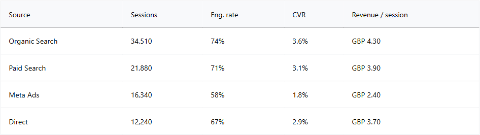 Audience Quality Across Paid Organic